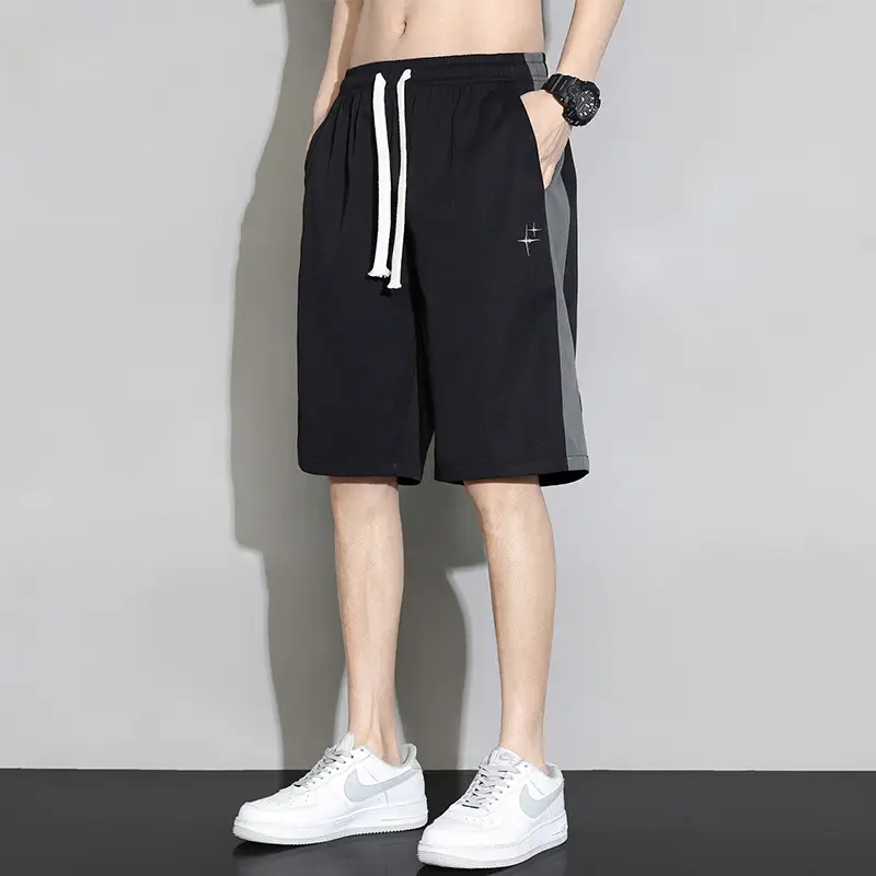 Men Ice Silk Shorts Grey 2024 Summer Casual - Image 4