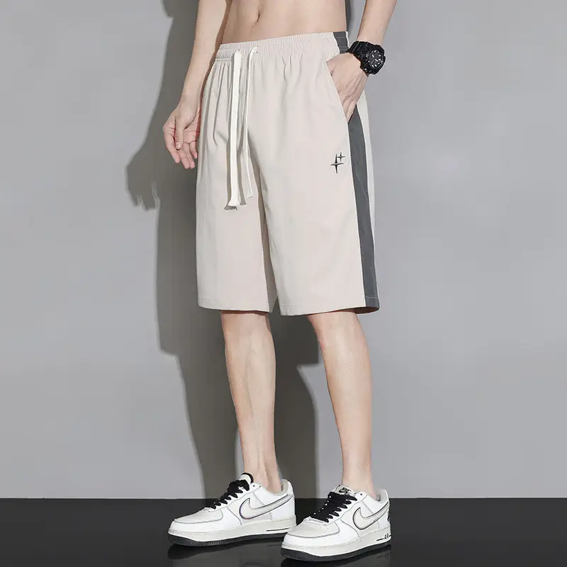Men Ice Silk Shorts Grey 2024 Summer Casual - Image 5