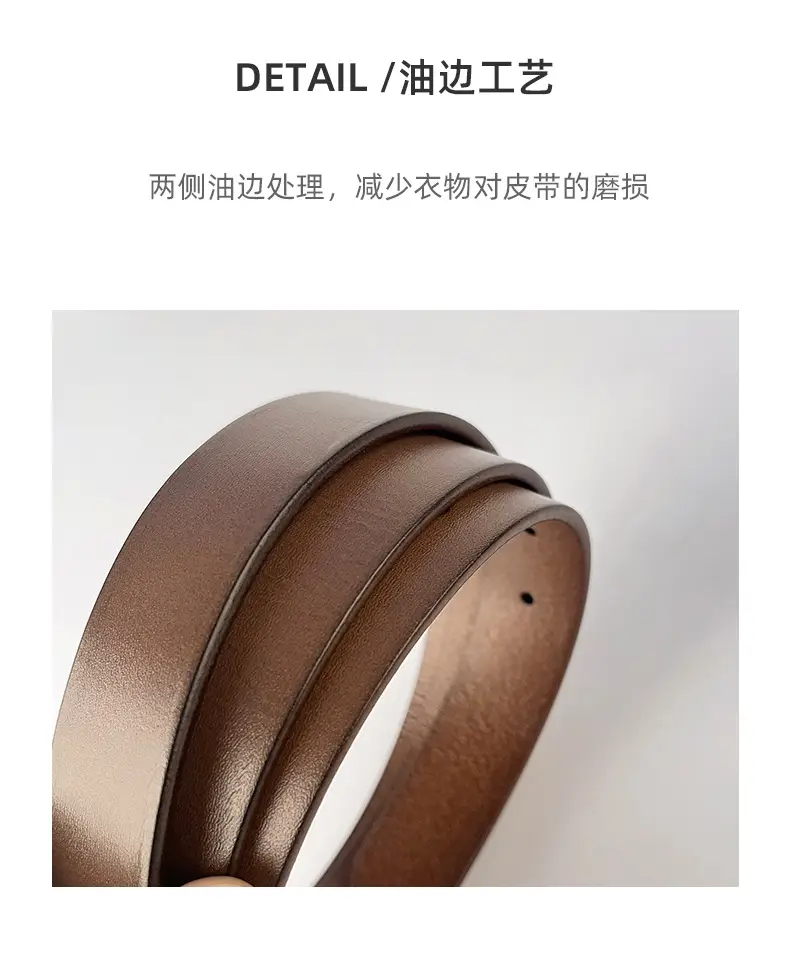 Red Vintage Genuine Leather Women's Belt with Silver Buckle — feature 8