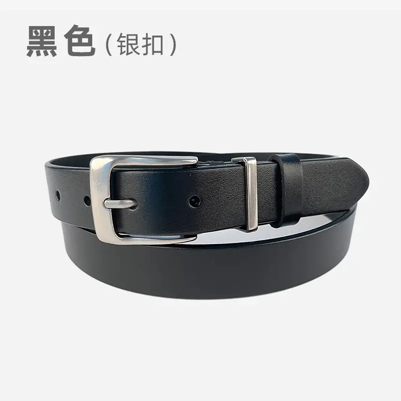Red Vintage Genuine Leather Women's Belt with Silver Buckle
