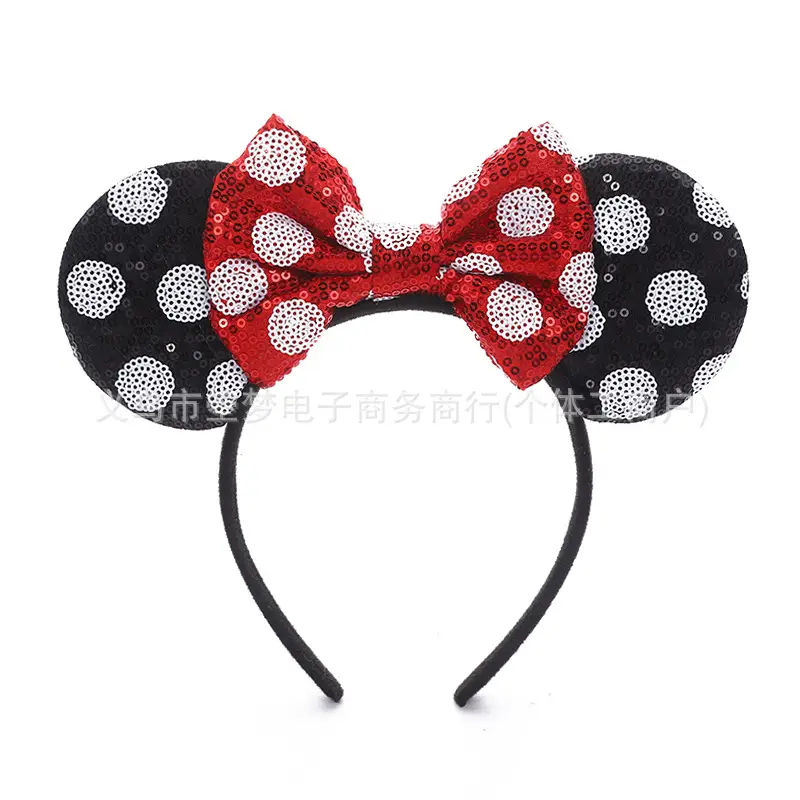 Mickey Bow Headband Blue Snowflake Sparkle Kids