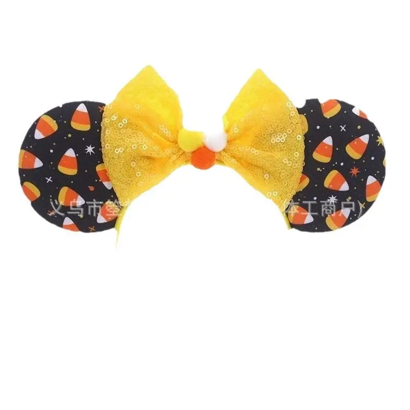 Mickey Bow Headband Blue Snowflake Sparkle Kids