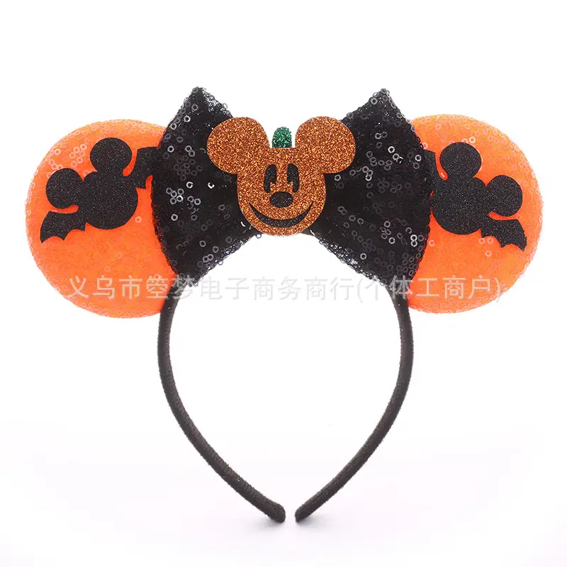 Mickey Bow Headband Blue Snowflake Sparkle Kids — feature 5