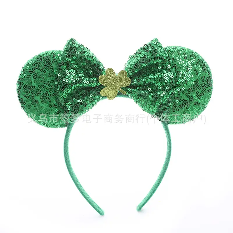 Mickey Bow Headband Blue Snowflake Sparkle Kids