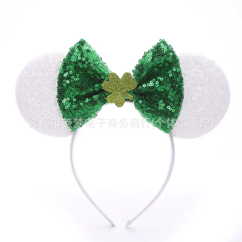Mickey Bow Headband Blue Snowflake Sparkle Kids