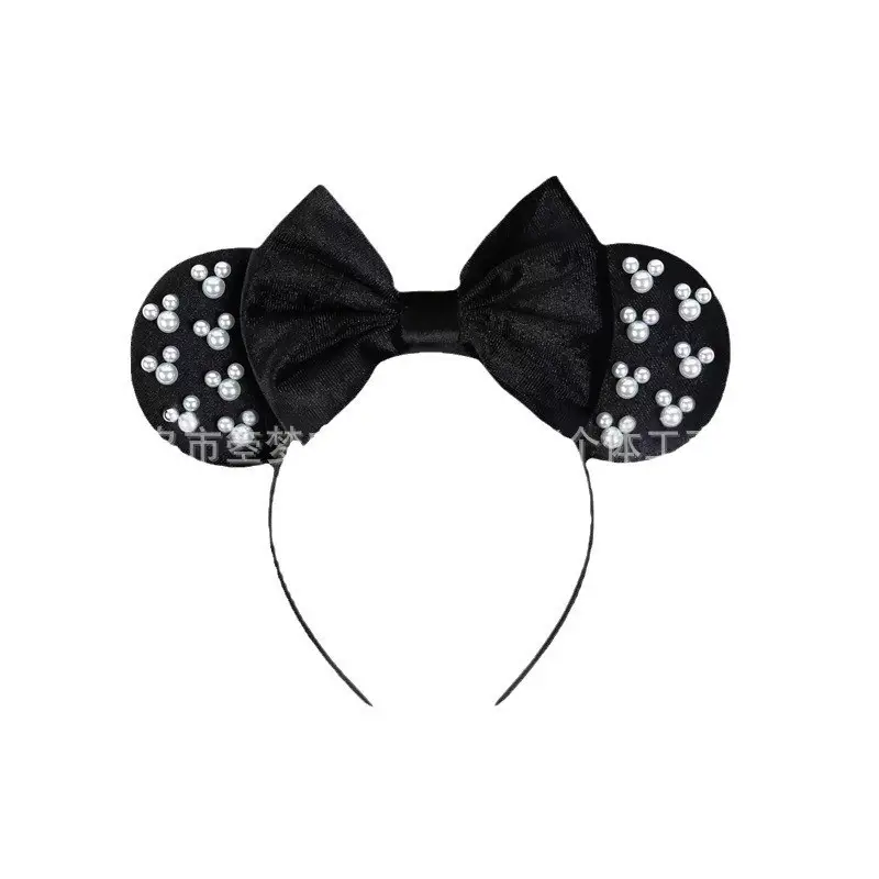 Mickey Bow Headband Blue Snowflake Sparkle Kids