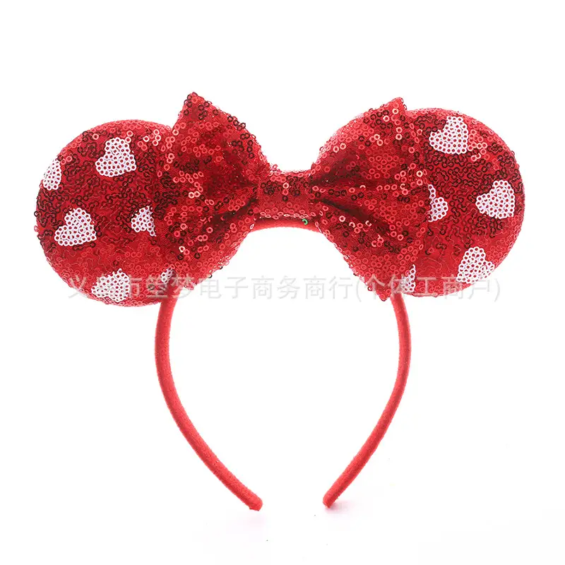 Mickey Bow Headband Blue Snowflake Sparkle Kids