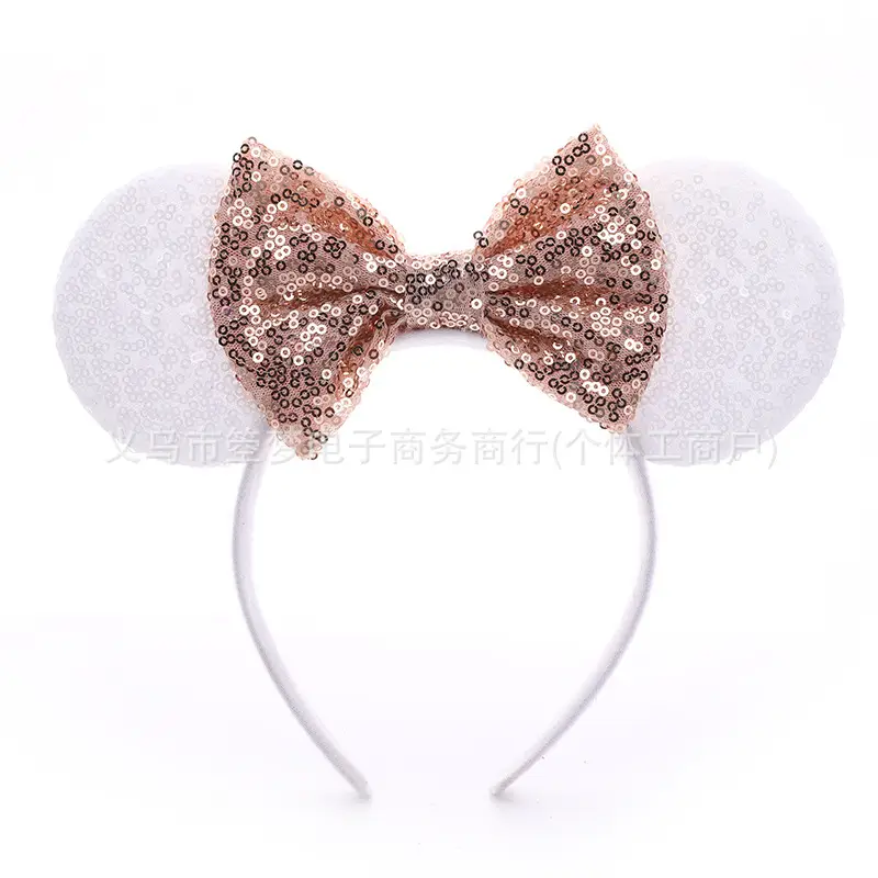 Mickey Bow Headband Blue Snowflake Sparkle Kids