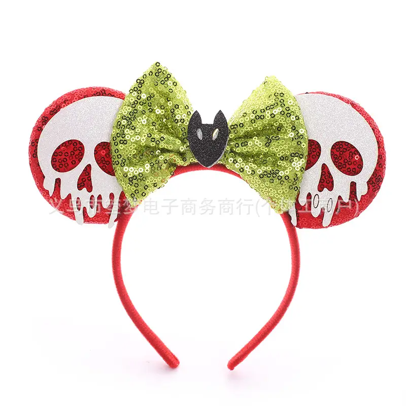 Mickey Bow Headband Blue Snowflake Sparkle Kids