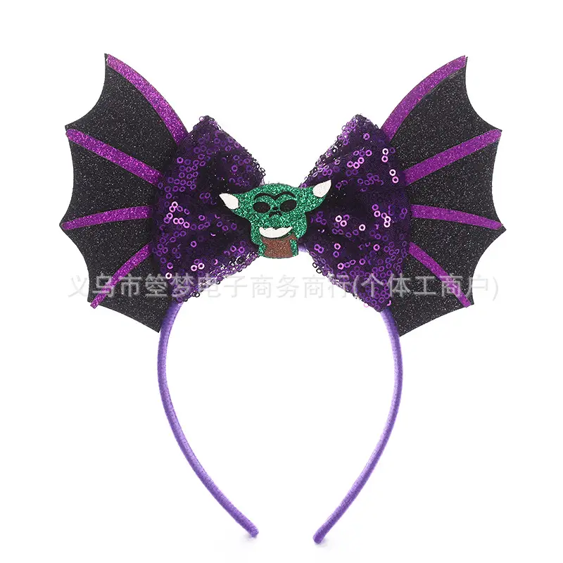Mickey Bow Headband Blue Snowflake Sparkle Kids