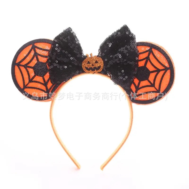 Mickey Bow Headband Blue Snowflake Sparkle Kids