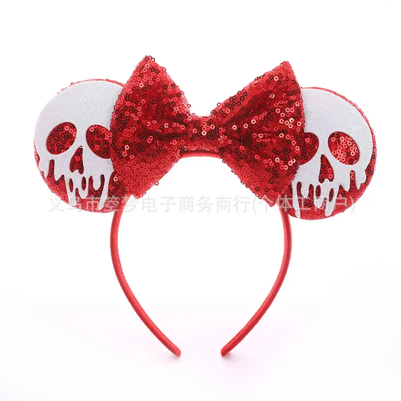 Mickey Bow Headband Blue Snowflake Sparkle Kids
