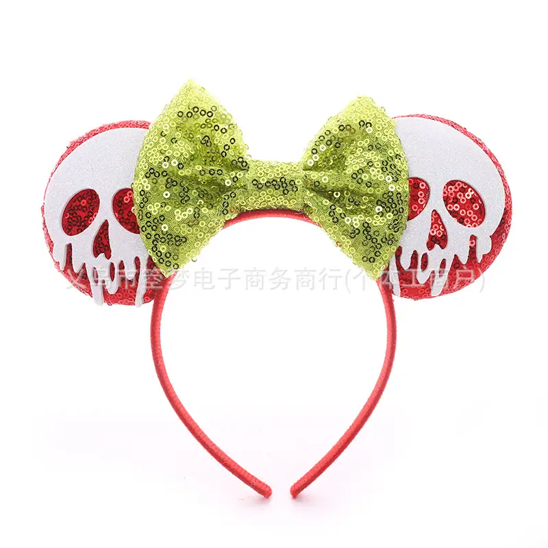 Mickey Bow Headband Blue Snowflake Sparkle Kids