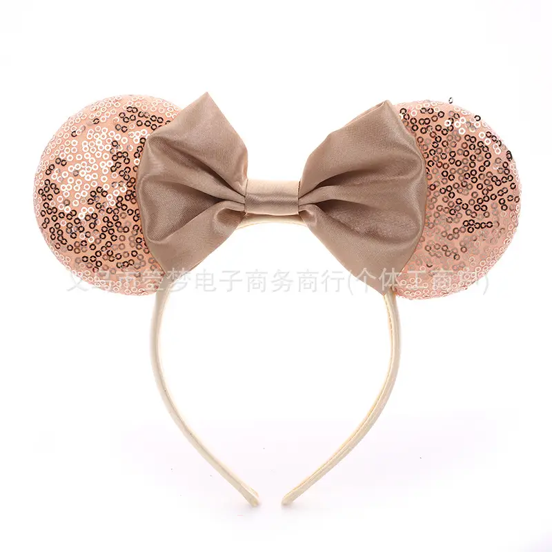 Mickey Bow Headband Blue Snowflake Sparkle Kids