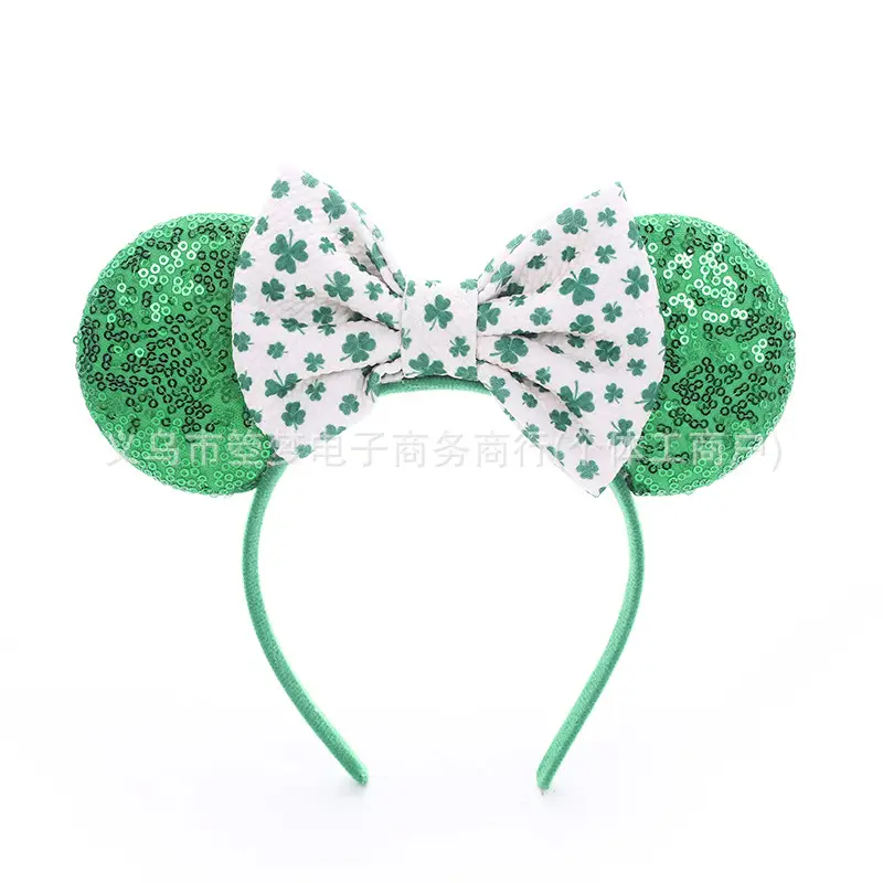 Mickey Bow Headband Blue Snowflake Sparkle Kids