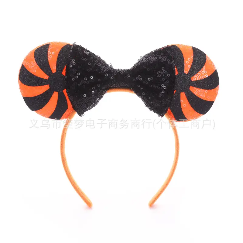 Mickey Bow Headband Blue Snowflake Sparkle Kids