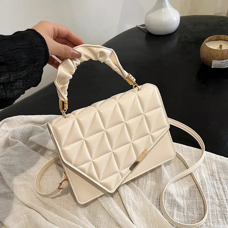White Pleated Shoulder Bag for Women 2024 Spring - Image 9