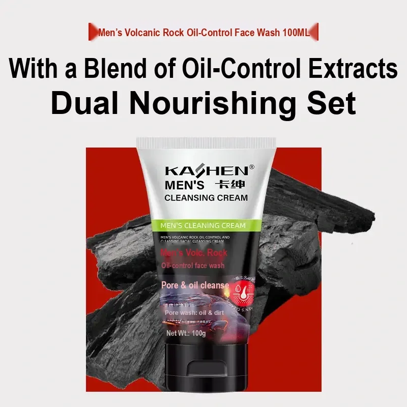Men's Facial Cleanser – Volcanic Rock or Charcoal, 100g