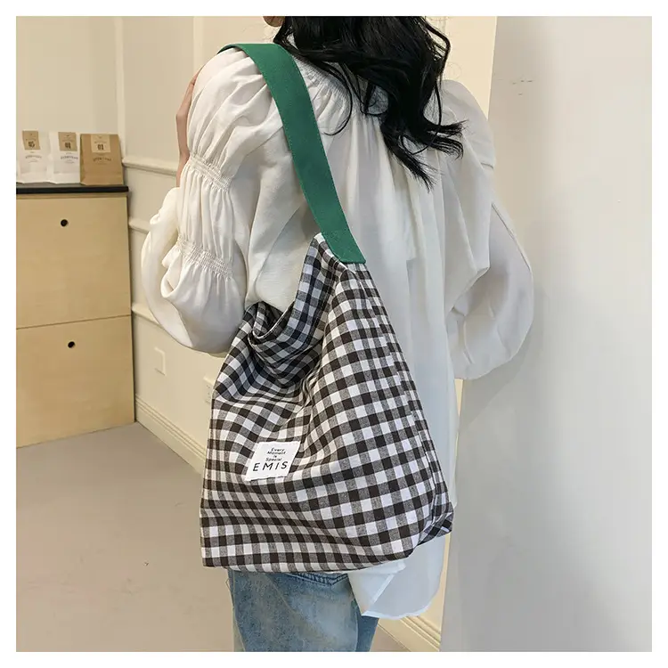 Women Plaid Bucket Bag 2024 Spring Lightweight Casual - Image 6