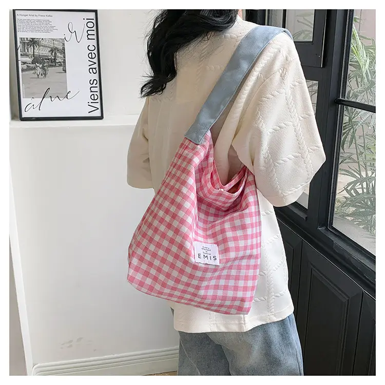 Women Plaid Bucket Bag 2024 Spring Lightweight Casual — feature 10