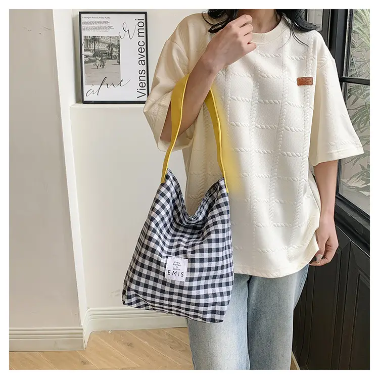 Women Plaid Bucket Bag 2024 Spring Lightweight Casual — feature 17
