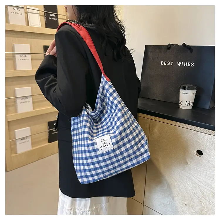 Women Plaid Bucket Bag 2024 Spring Lightweight Casual — feature 20