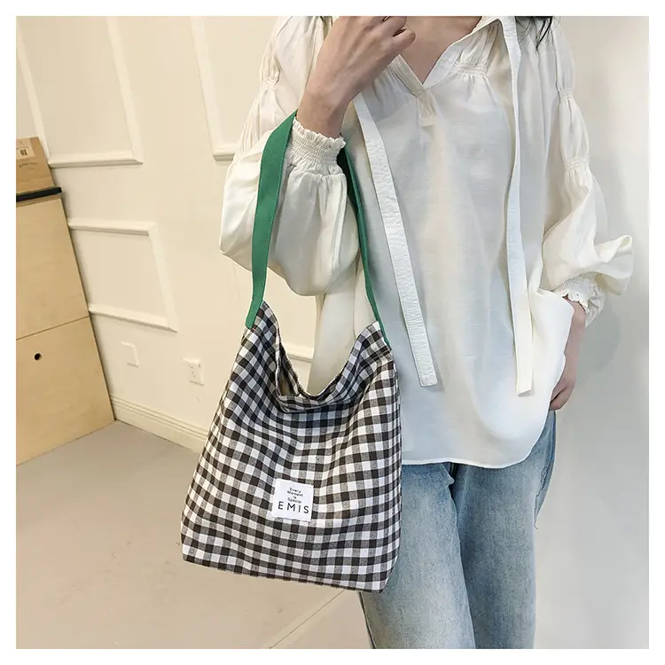 Women Plaid Bucket Bag 2024 Spring Lightweight Casual — feature 23