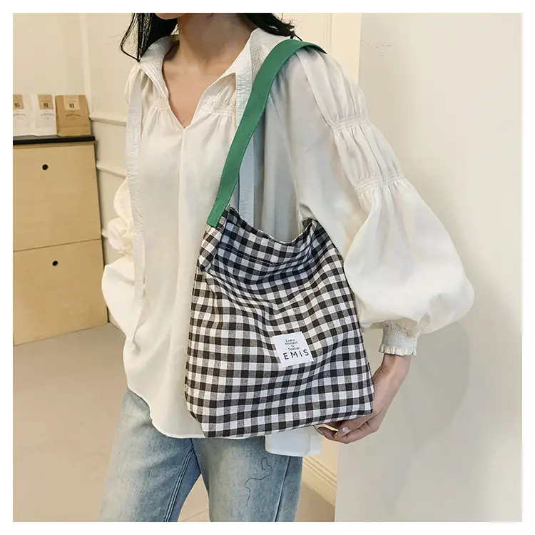 Women Plaid Bucket Bag 2024 Spring Lightweight Casual — feature 24