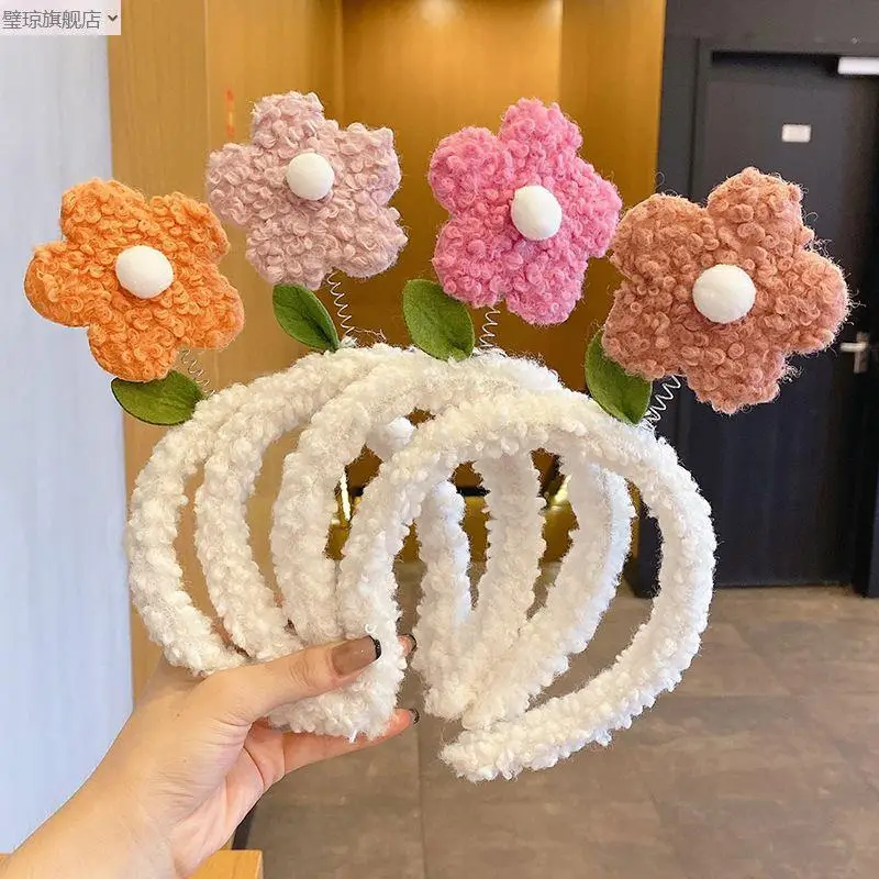 Plush Flower Hairband for Women Korean Style - Image 117