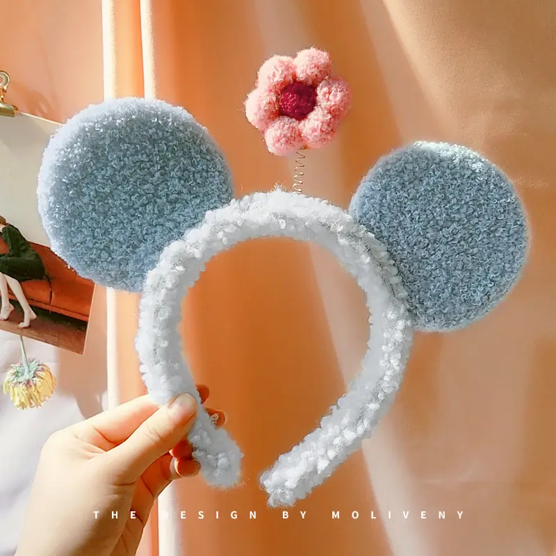 Plush Flower Hairband for Women Korean Style - Image 2