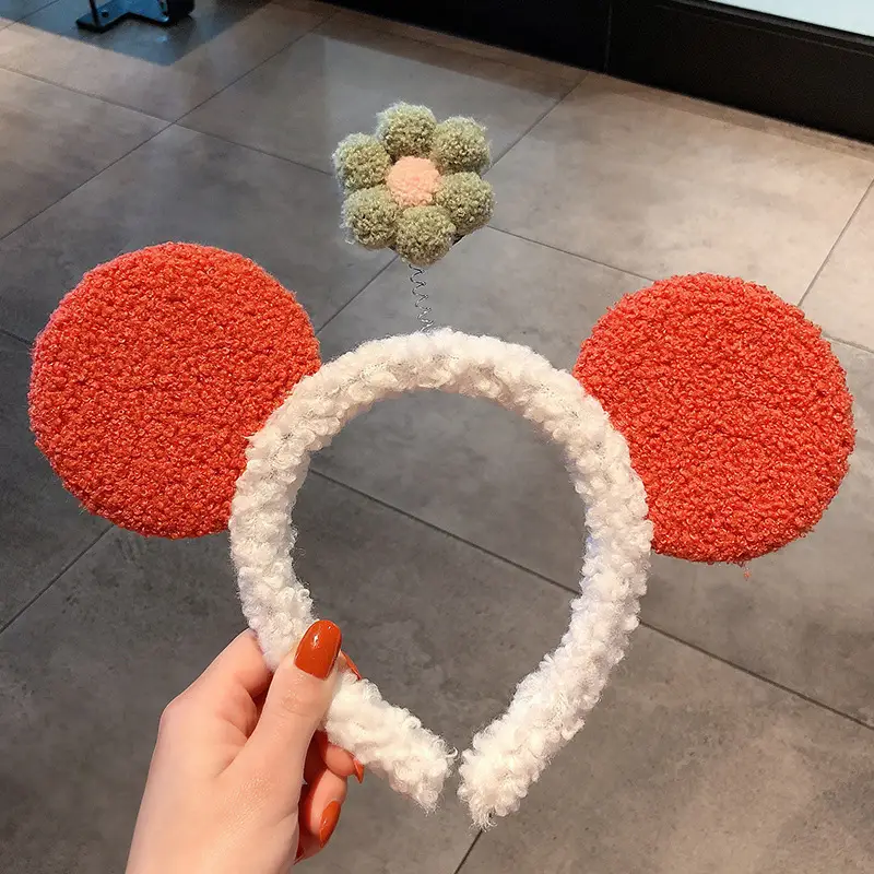 Plush Flower Hairband for Women Korean Style - Image 4