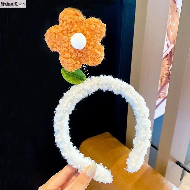 Plush Flower Hairband for Women Korean Style - Image 7