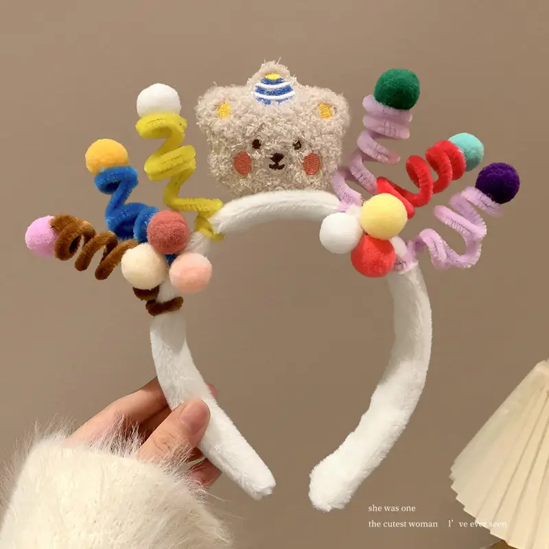 Plush Flower Hairband for Women Korean Style - Image 79