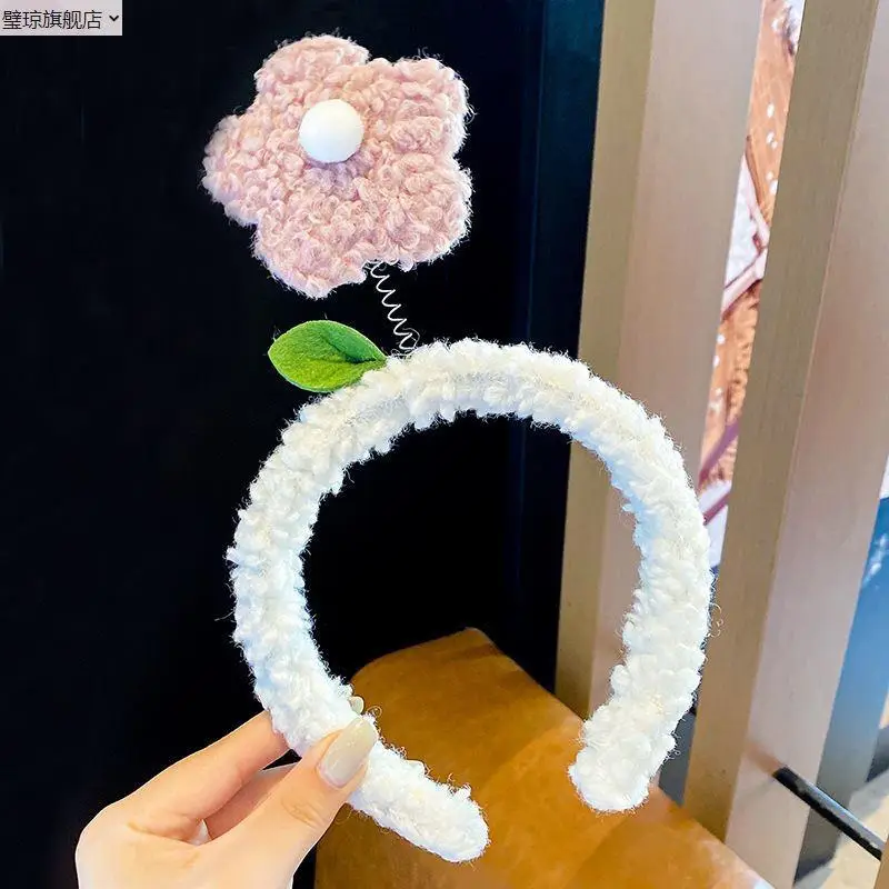 Plush Flower Hairband for Women Korean Style - Image 8