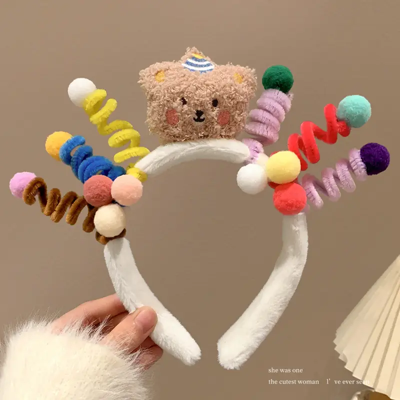Plush Flower Hairband for Women Korean Style - Image 80