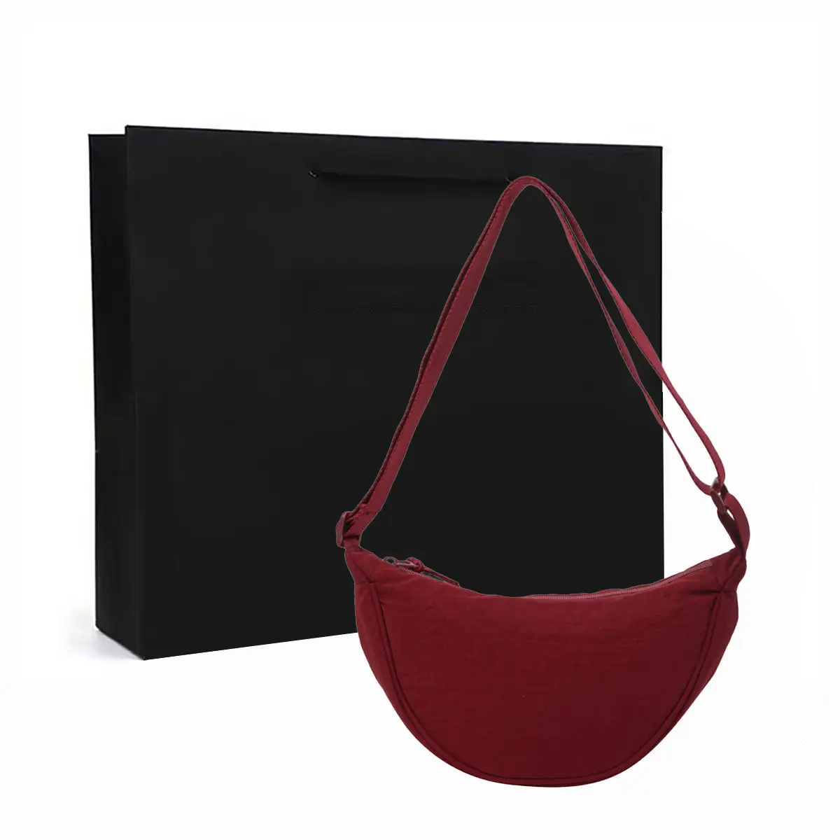 Black Nylon Crossbody Bag for Women