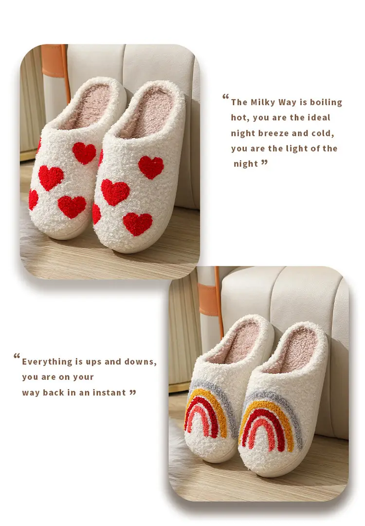 Halloween Cross-Border Hot-Selling Slippers for Women, Towel Embroidered Cotton Slippers, Winter Christmas Cotton Slippers, Home Plush Warm Slippers — feature 12