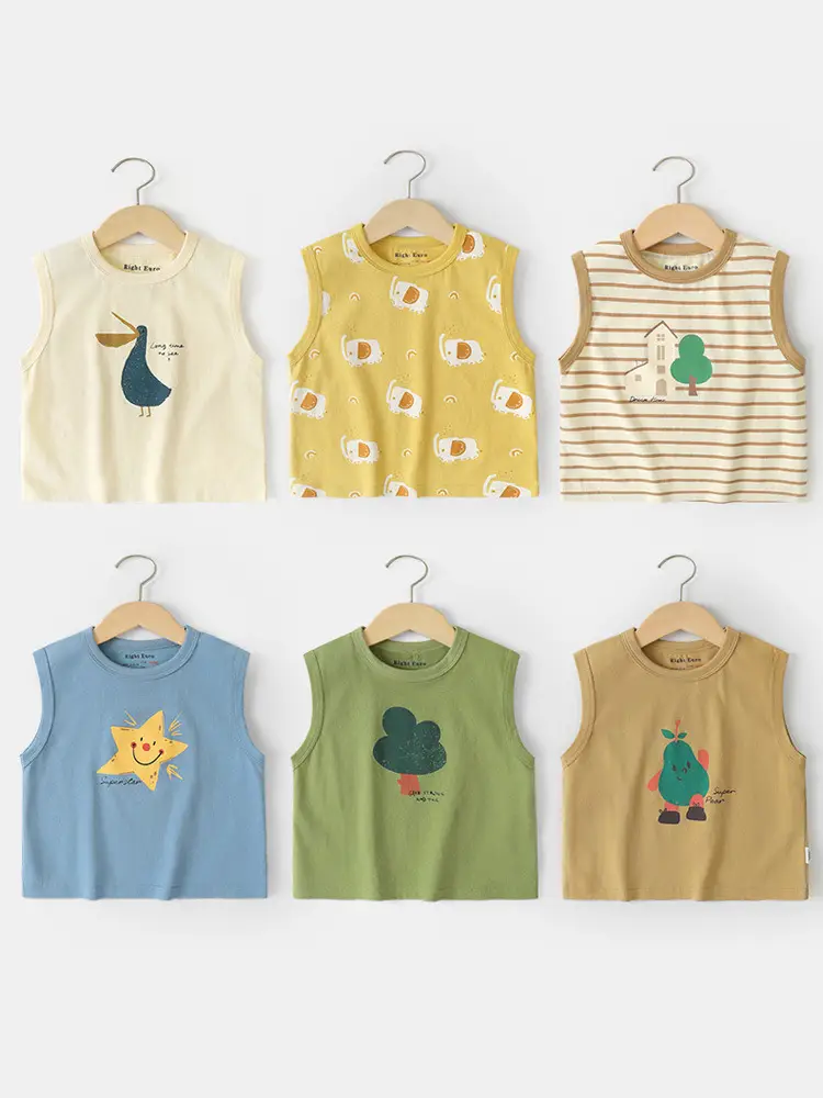 Right European Boys Cotton Sleeveless T-Shirt Summer - Image 12