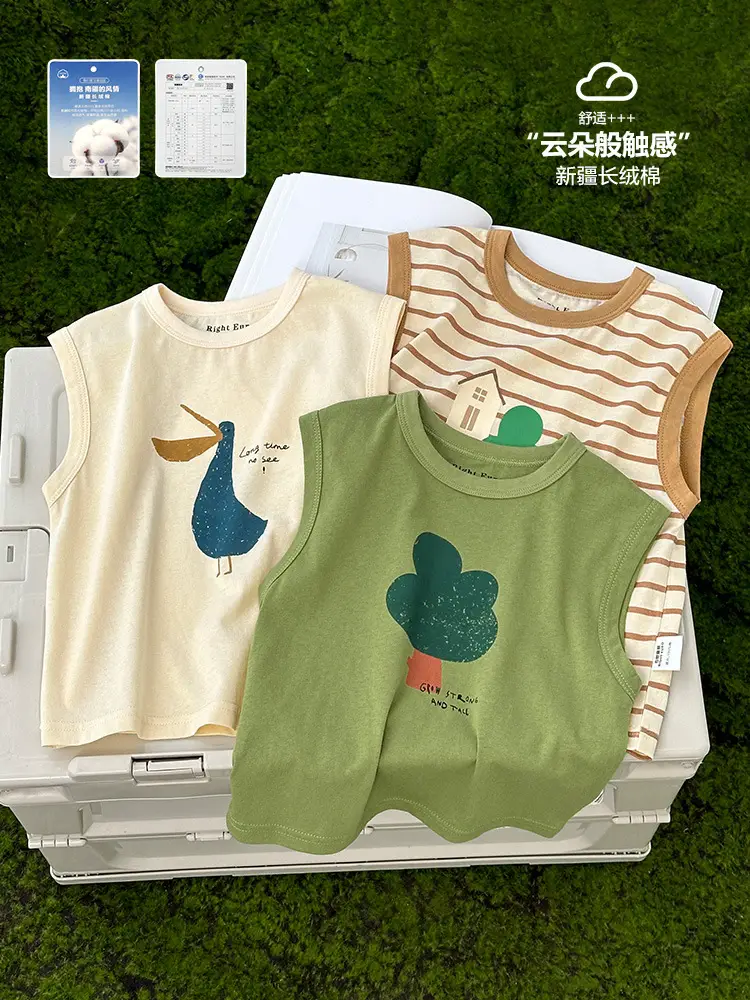 Right European Boys Cotton Sleeveless T-Shirt Summer - Image 13