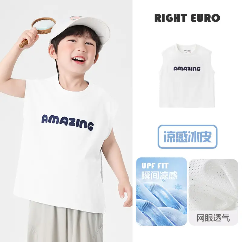 Right European Boys Cotton Sleeveless T-Shirt Summer - Image 7