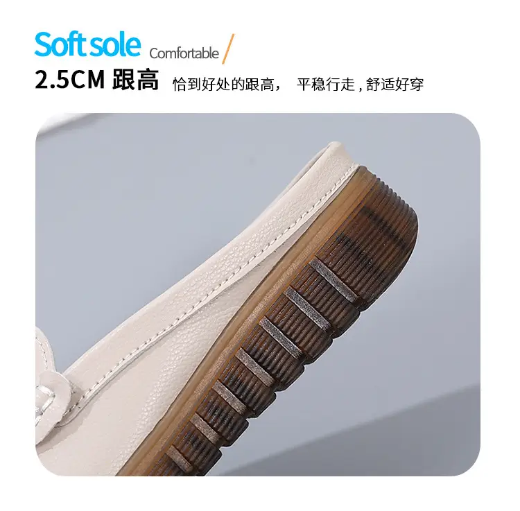 Half Slippers Women's Wedge Shallow Mouth Slip-on Spring and Summer Hollow Breathable Home Office Lightweight Ox-tendon Sole Middle-aged Slippers — feature 10