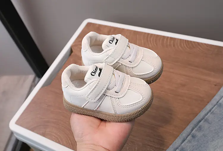Baby Sneakers White Beige Velcro Toddler Board Shoes — feature 10