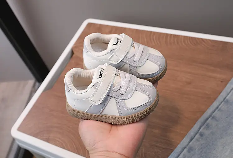 Baby Sneakers White Beige Velcro Toddler Board Shoes — feature 11