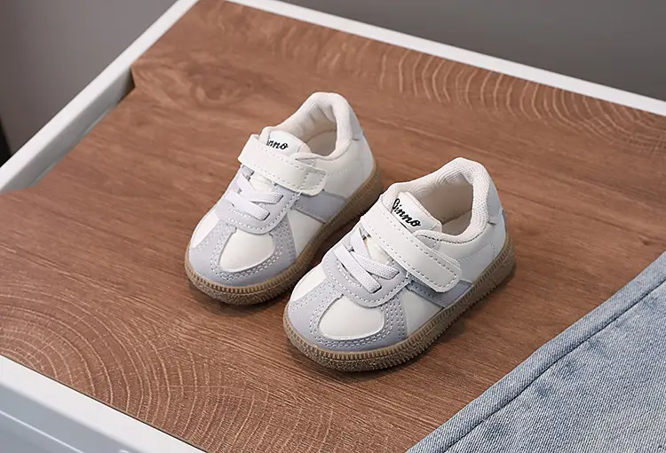 Baby Sneakers White Beige Velcro Toddler Board Shoes — feature 12