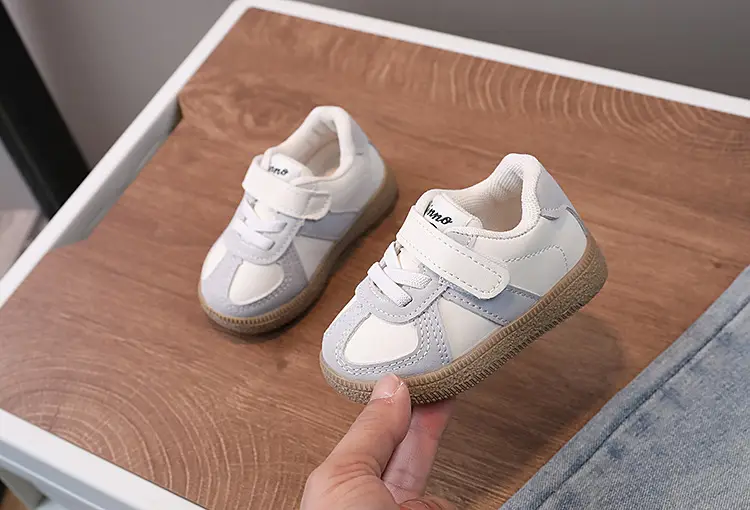 Baby Sneakers White Beige Velcro Toddler Board Shoes — feature 13