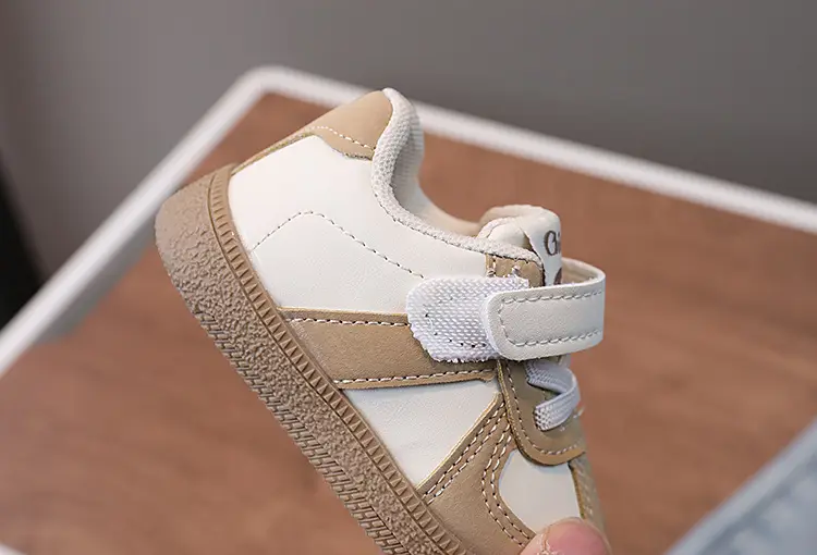 Baby Sneakers White Beige Velcro Toddler Board Shoes — feature 16