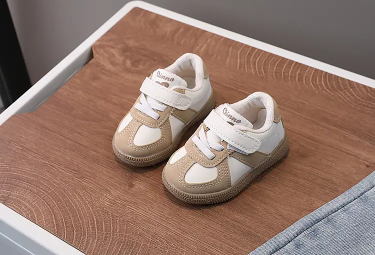 Baby Sneakers White Beige Velcro Toddler Board Shoes — feature 5