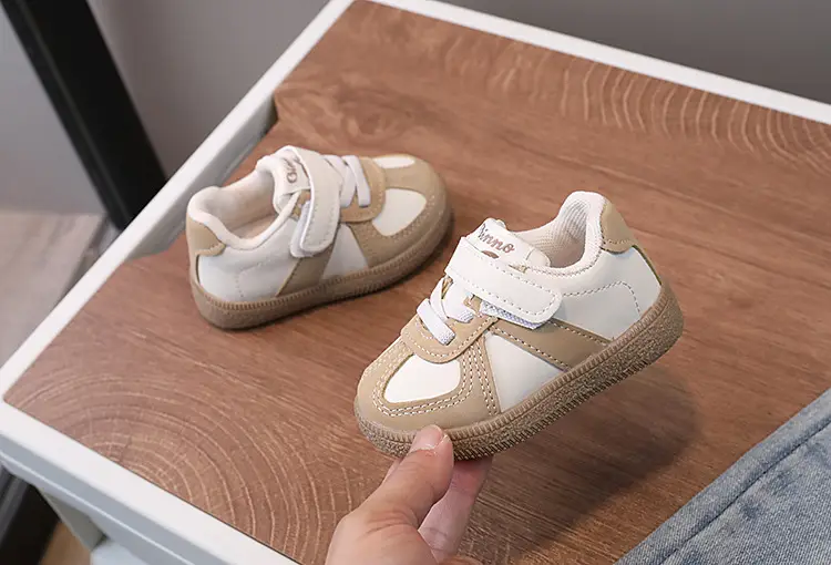 Baby Sneakers White Beige Velcro Toddler Board Shoes — feature 6