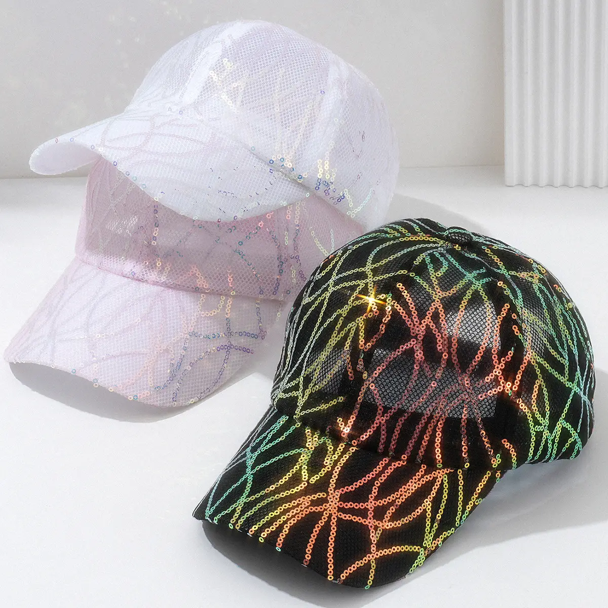 Cross-border Sequins Hollow Baseball Cap for Men Women - Image 4