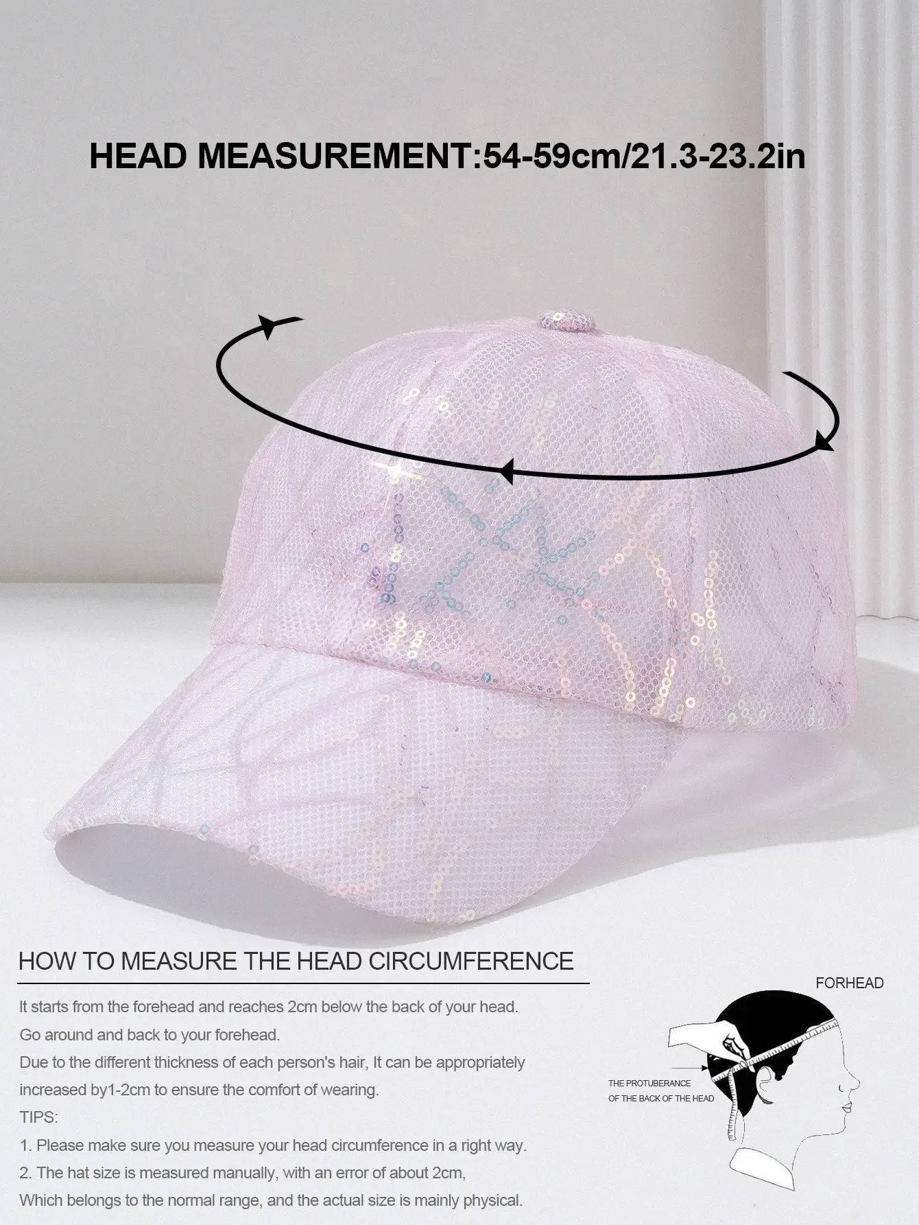 Cross-border Sequins Hollow Baseball Cap for Men Women — feature 2